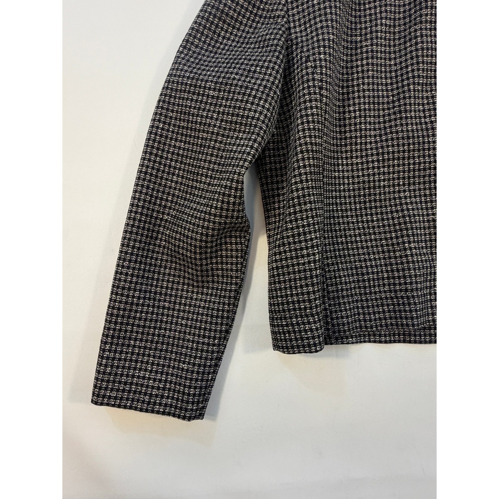 Pendleton Vintage Knockabouts Jacket Womens 10 Black White Wool Zip Micro-check - Picture 9 of 11